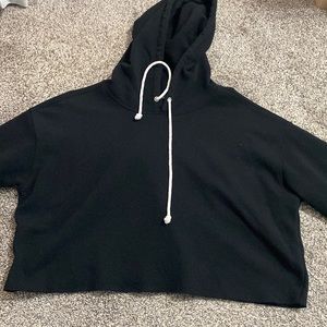 Black cropped hoodie